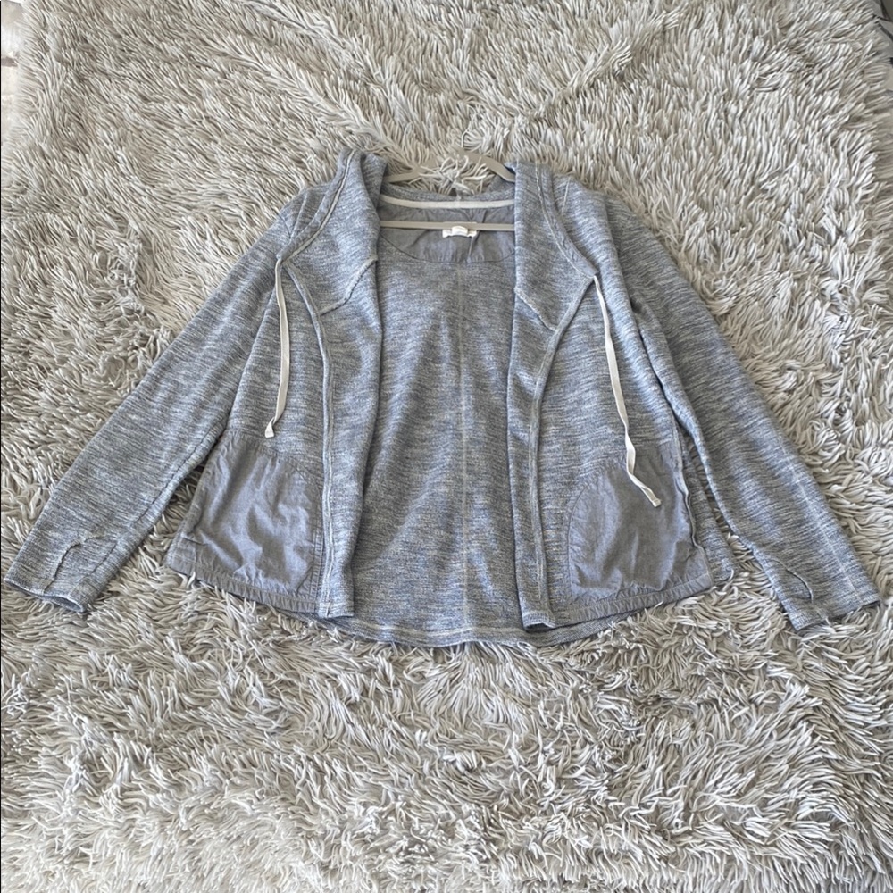 Gray Hooded Cardigan